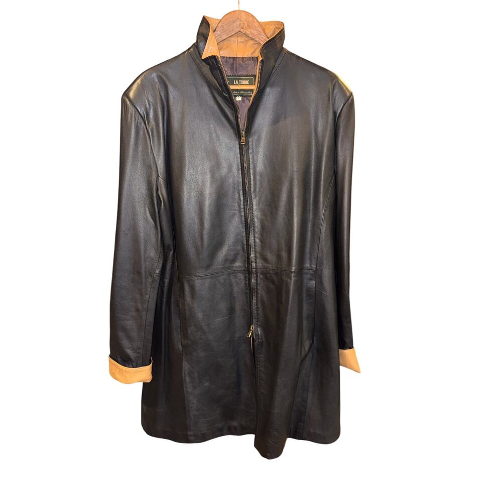 La Torre Dark Brown Leather Jacket – Size 54 (Made in Florence, Italy)
